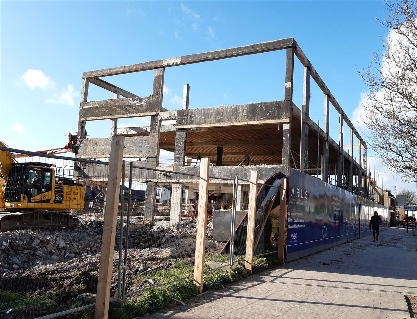 Contractors have started work on the former Fabric Warehouse building