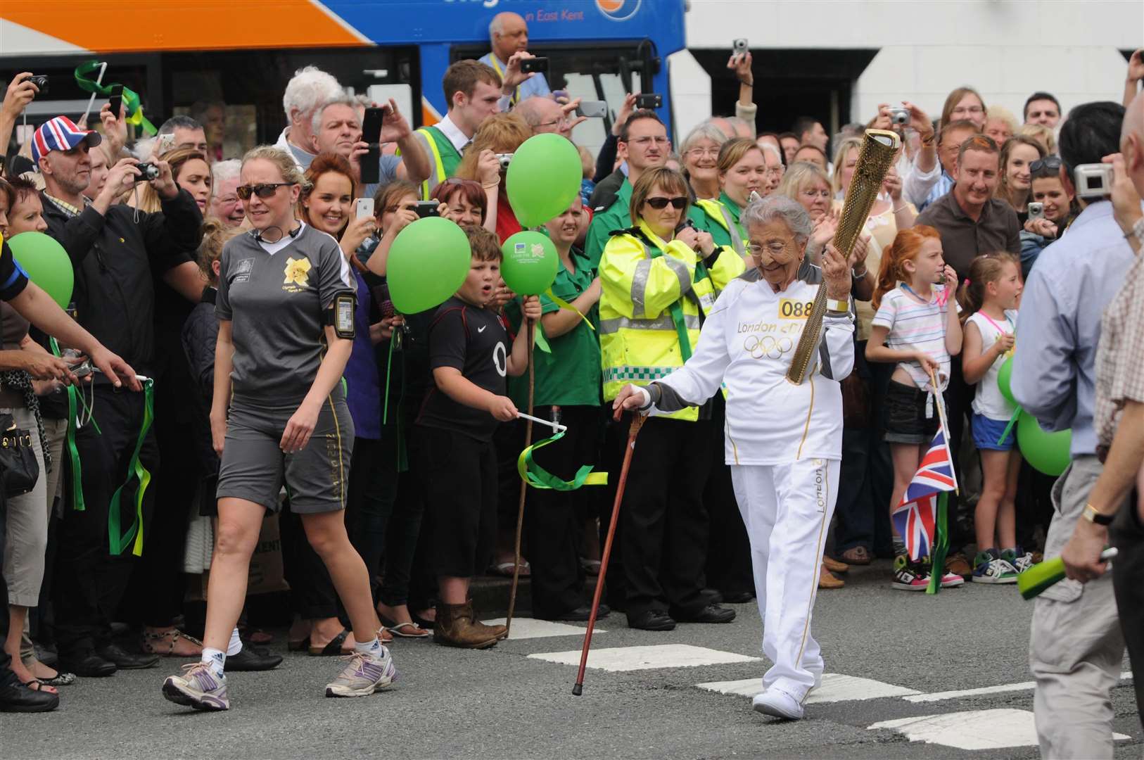 Paddy Rayner, 88, carries the torch through Birchington
