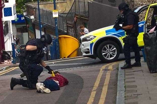 A man was stopped by armed police in Abbott's Hill, Ramsgate