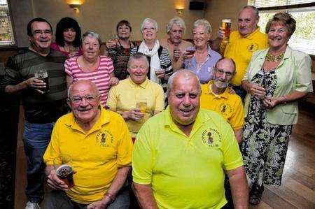 The Coffin Dodgers Club, complete with logo polo shirts, with family and friends at Queenborough Social Club in North Road