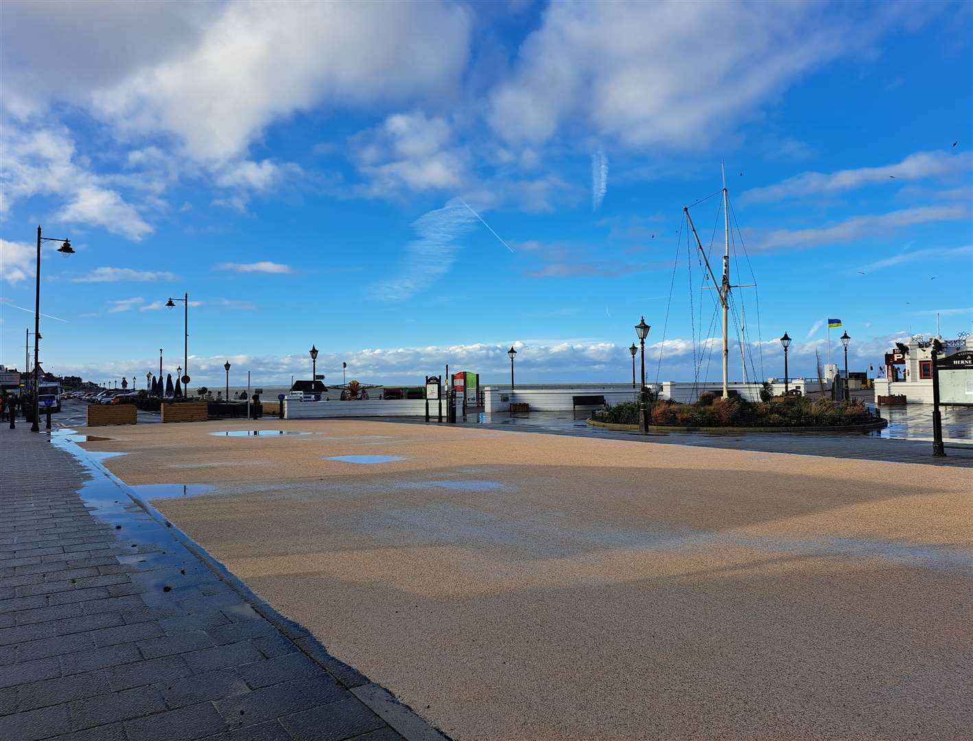 The newly installed plaza has resulted in the permanent closure of a section of Central Parade, Herne Bay