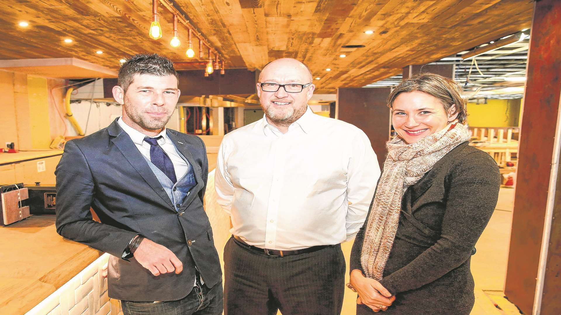 Group bar manager Scott Rotheram, Andrew Moore from Christie & Co, Aline Koehler-Price, events manager.