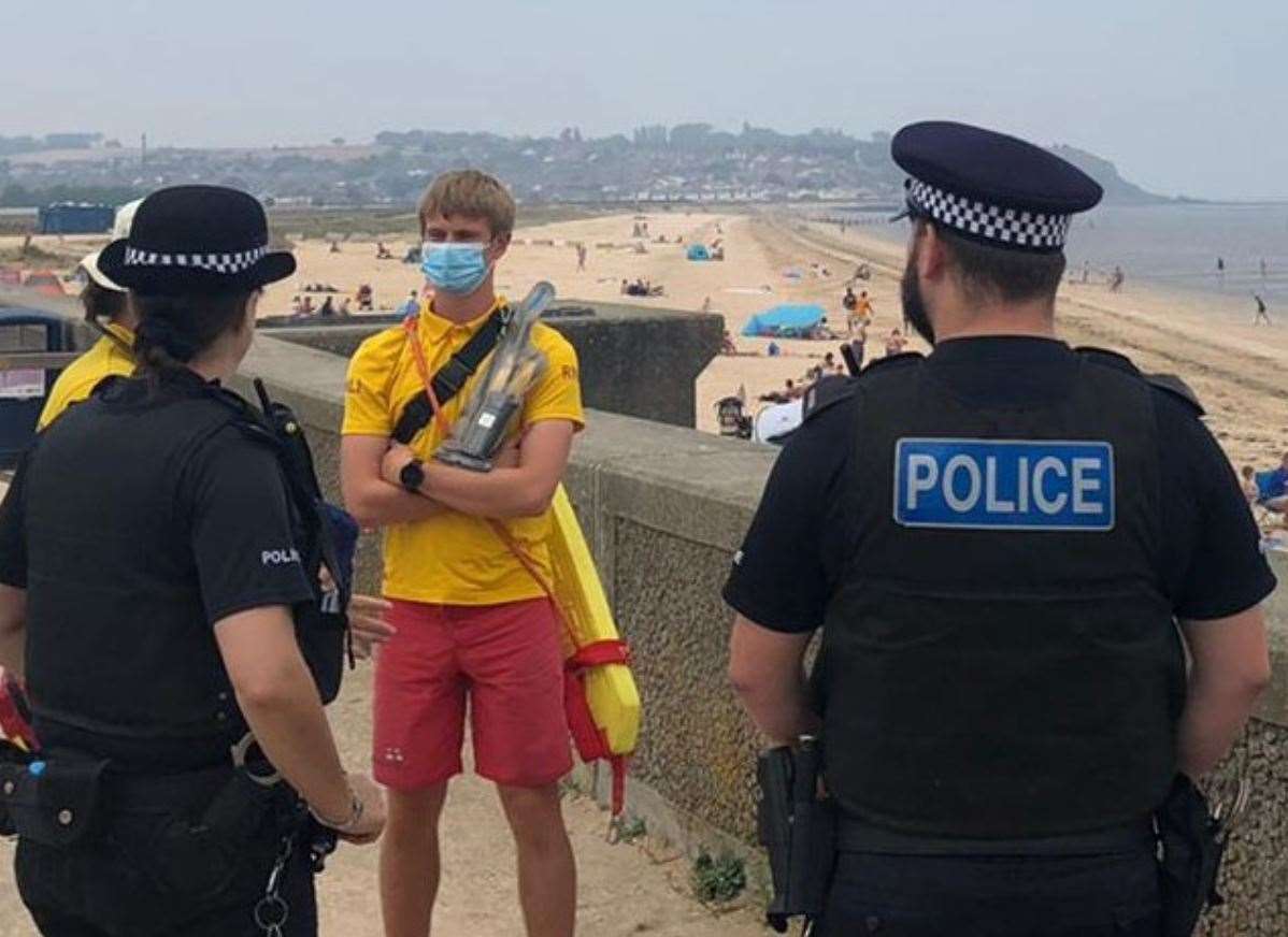 Police at Leysdown beach today. Picture: Kent Police UK
