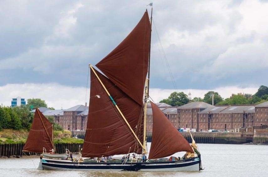 Visitors will be able to go aboard the Edith May Sailing Barge. Picture: Historic England