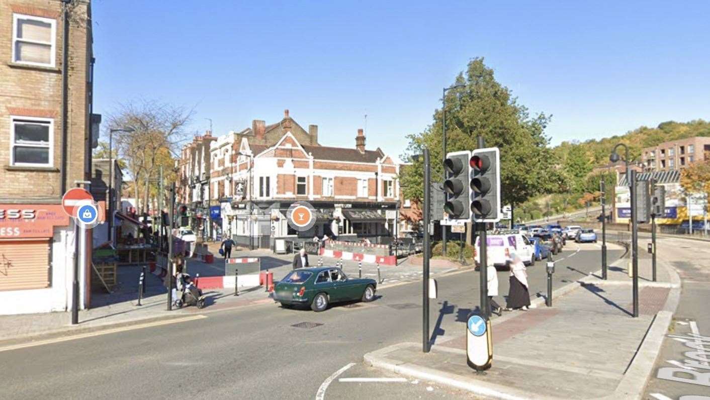 The robbery took place near the junction of Chatham High Street and The Brook. Picture: Google Maps