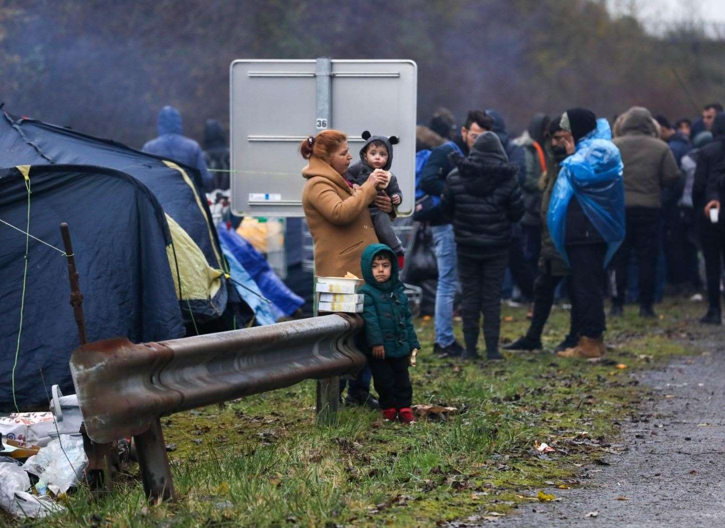Asylum seekers pictured in France. Picture: UKNIP