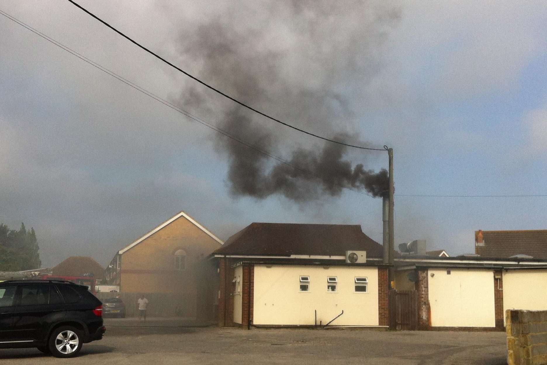Smoke billows from Ernie's Plaice off the Old Thanet Way