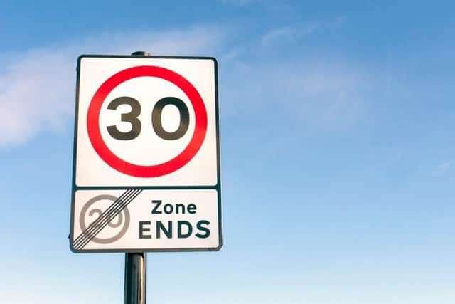 The start of the 30mph zone