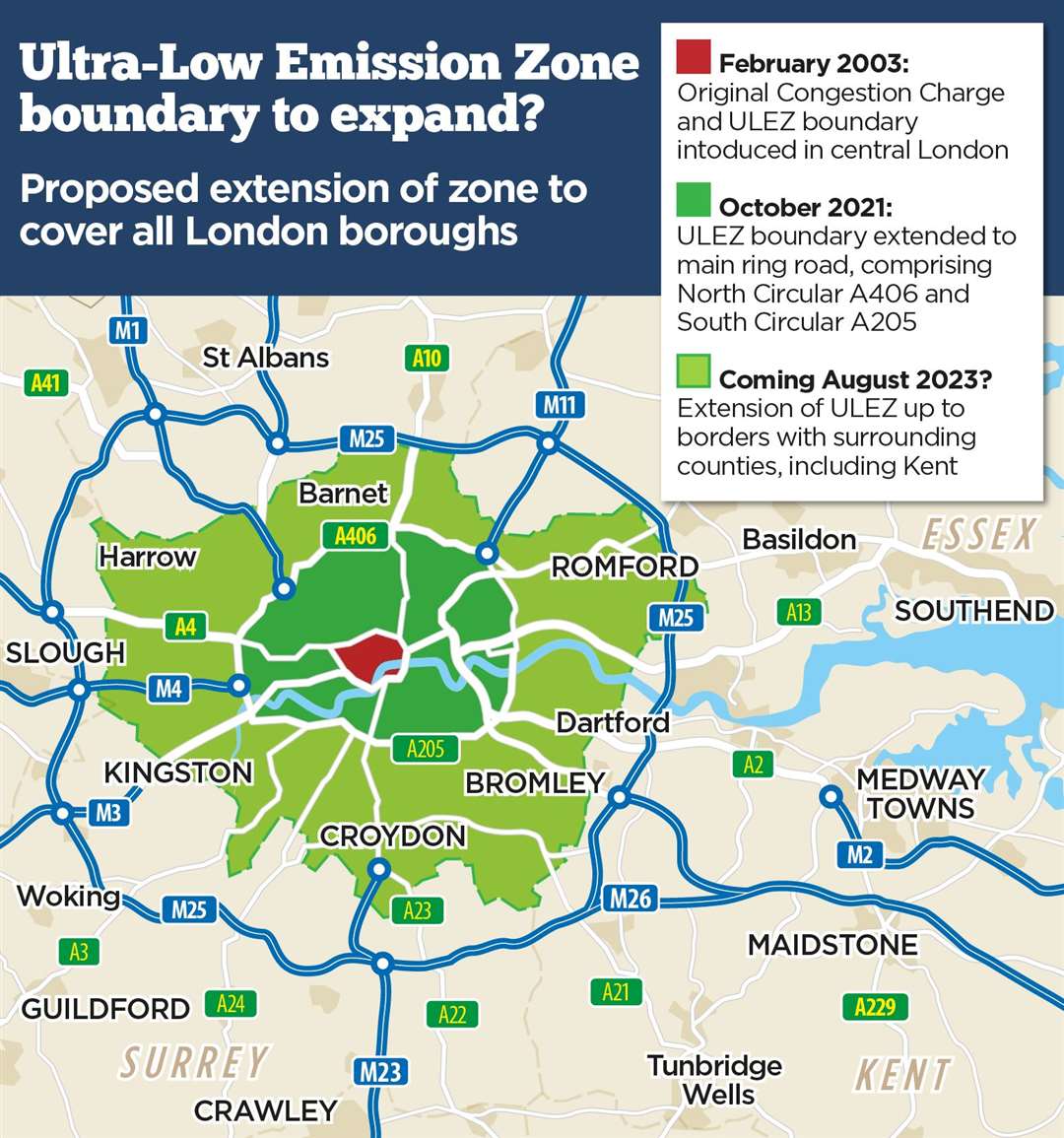 How the ULEZ is planned to expand.