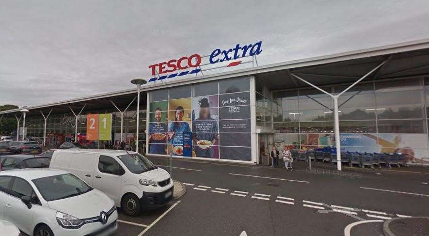 The boy racers gather in the car park of Tesco Extra in Gillingham. Image from Googlemaps