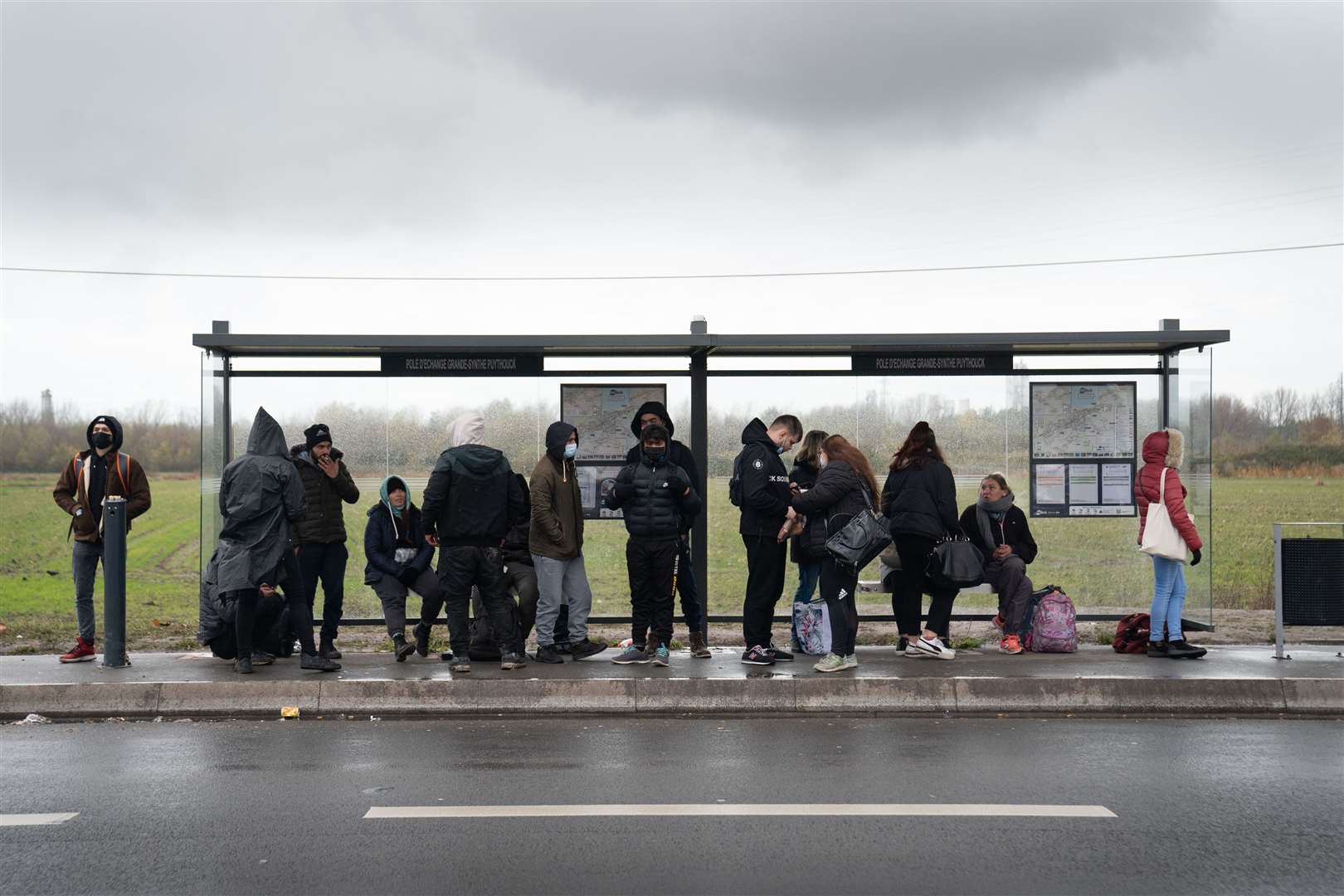 Migrants in Grand Synthe near Dunkirk, France (Stefan Rousseau/PA)