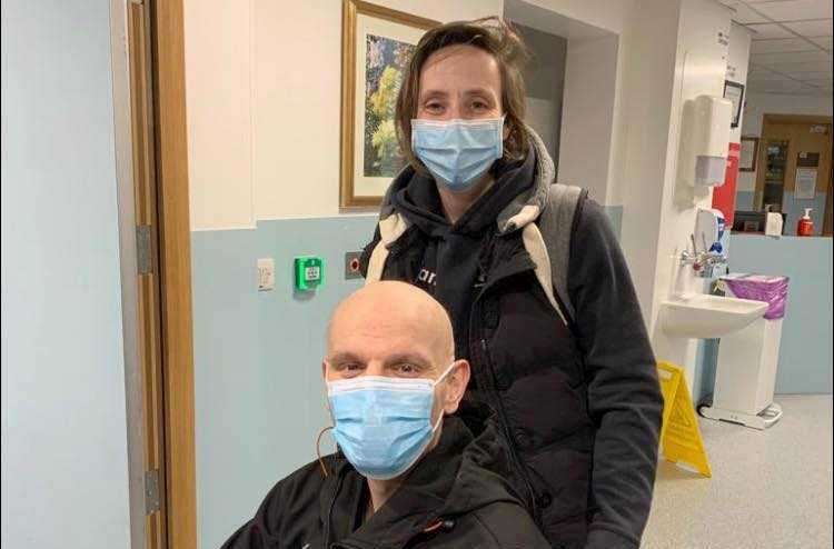 Ricky and wife Sam after treatment. Picture: Ricky Kennedy