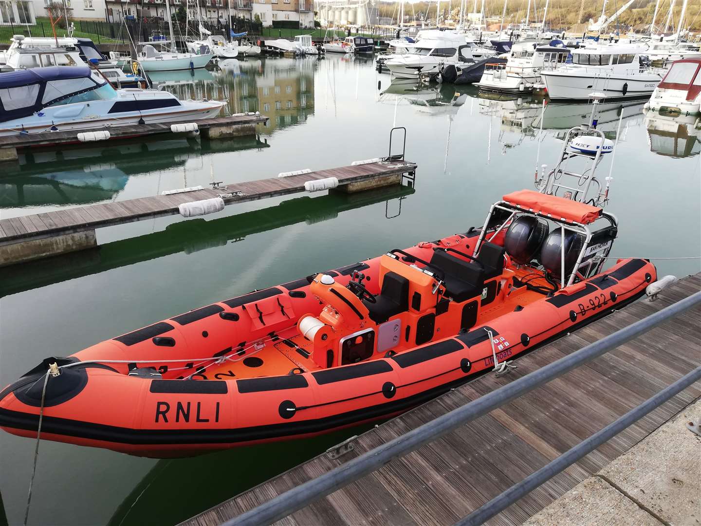 The lifeboat docked at Cowes, where it was built. Photo: RNLI/Gavin Munnings