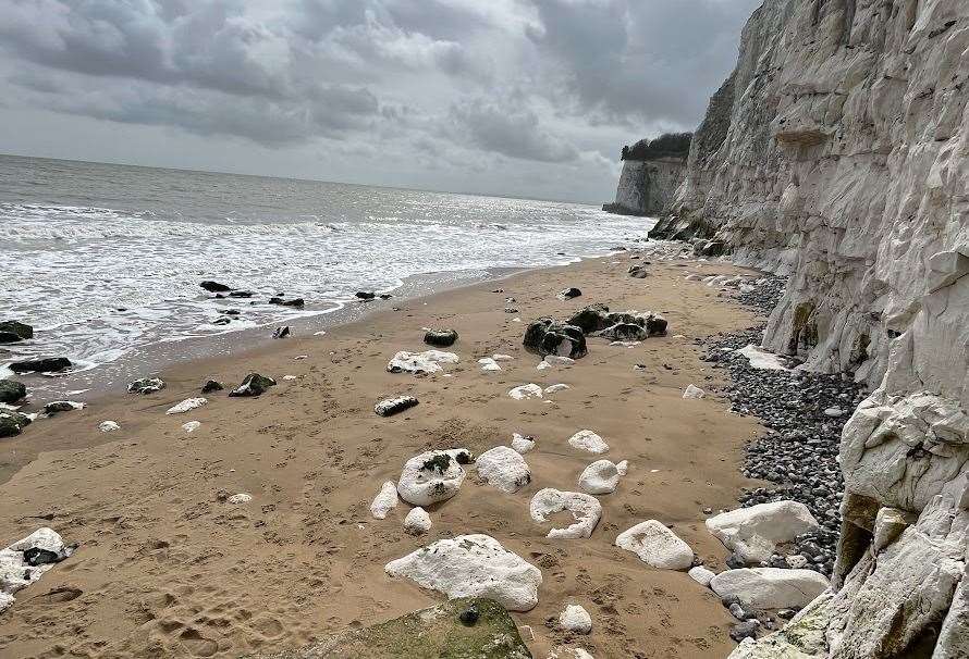 The tide began to come in and blocked Michaela Ogilvie's exits at Dumpton Gap in Ramsgate. Picture: Michaela Ogilvie