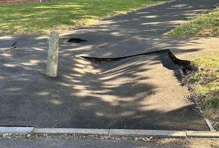 The sinkhole in Chilham Road, Allington Photo credit: Sophie Martin