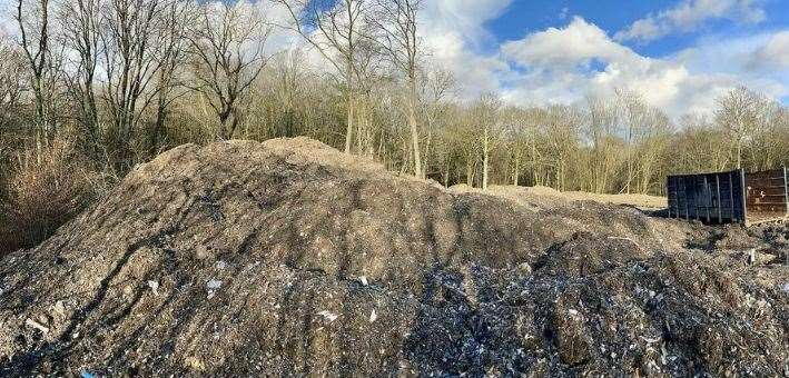 Huge piles of rubbish have been spotted in Hoad’s Wood. Picture: Rescue Hoads Wood