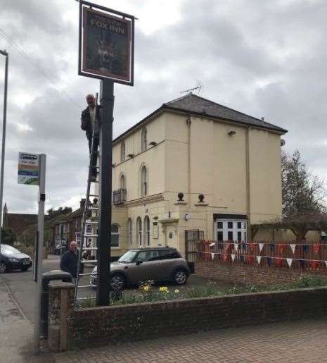 A new sign has been installed outside the Hythe Road pub