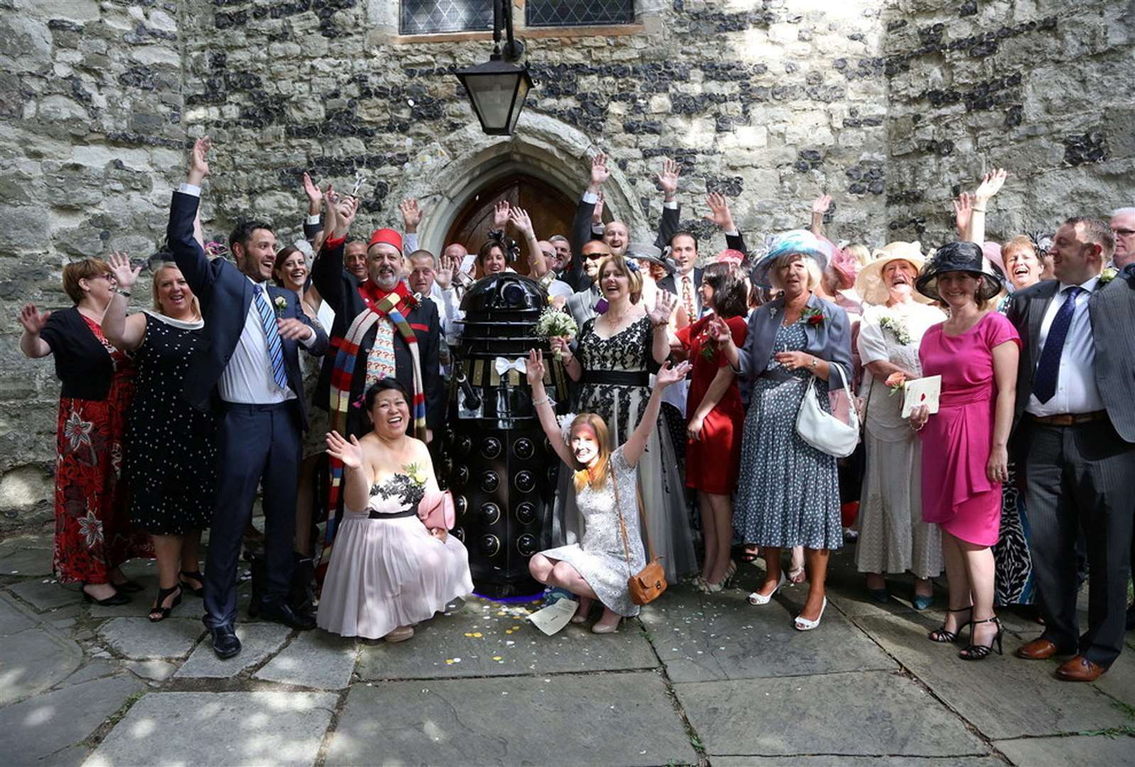 Paul and Joanne Seymour renewed their vowels in 2014 with the help of a Dalek. Picture: South West News Service (16052500)