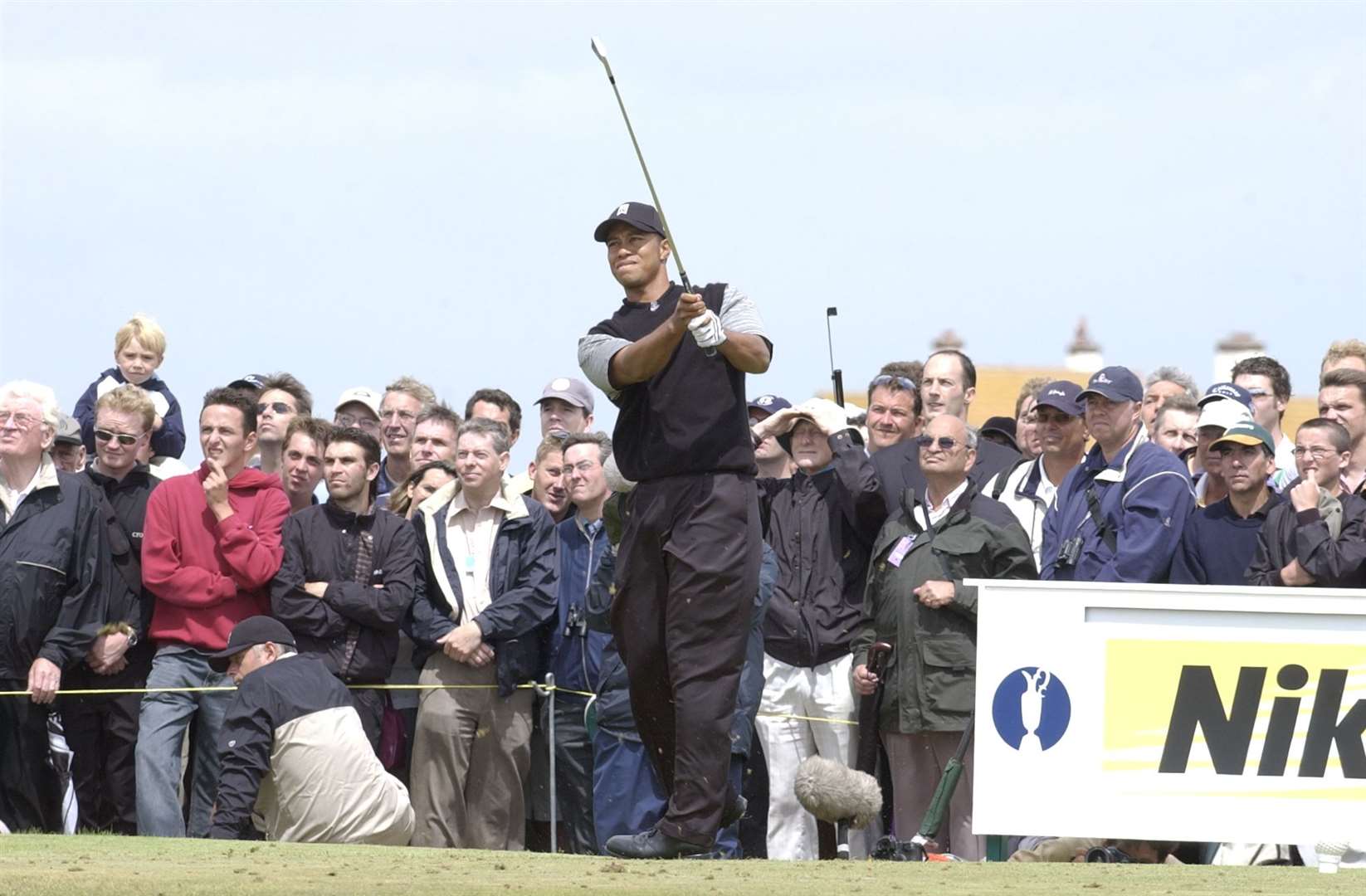 Tiger Woods tees off during the 2003 Open at Sandwich - fingers crossed he will be back in 2021 when the delayed tournament is due to take place