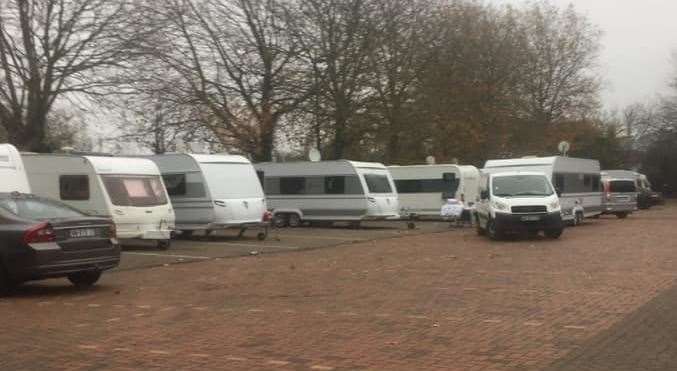 Travellers in Canterbury coach park. Picture: Justin Stokes