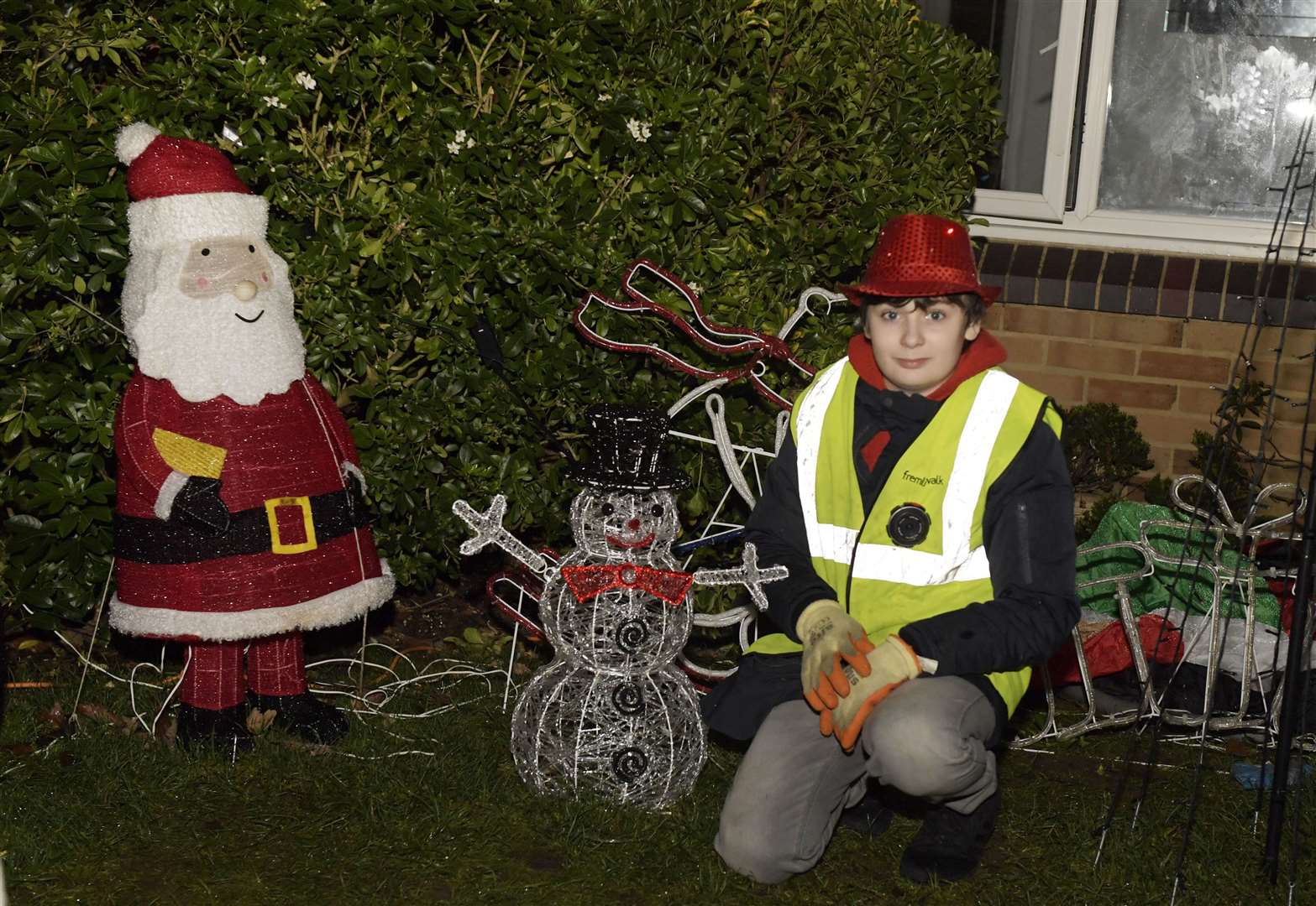 Teenager Callum Dunne held his Christmas lights switch on again this year in aid of Homeless Care Picture: Barry Goodwin