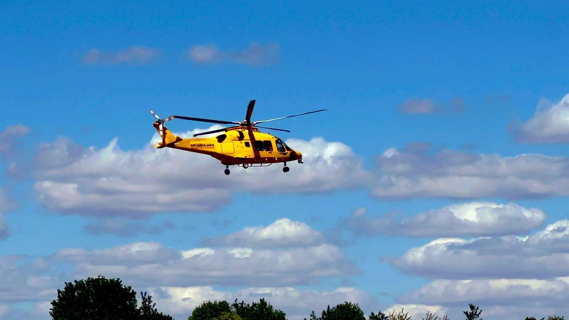 An air ambulance was spotted landed in the Coney Banks area of Chatham. Photo: @laradelaneygray (58475867)
