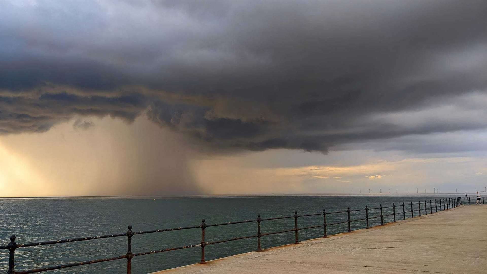 Lewis Perry-French caught a cascade of rain over the sea in Herne Bay. Picture: Lewis Perry-French