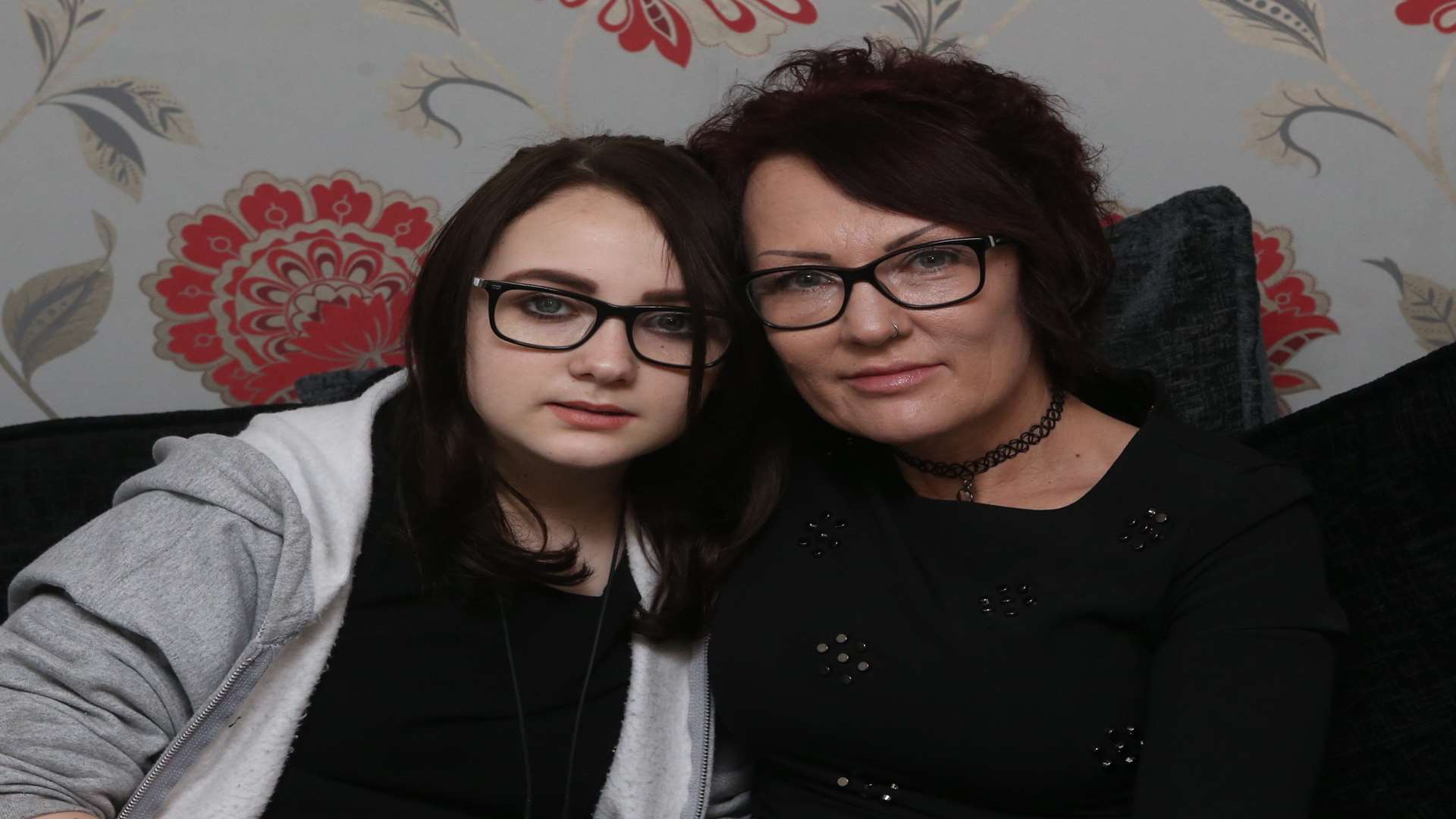 Alice Costen, 13, with her mum Susannah Dower
