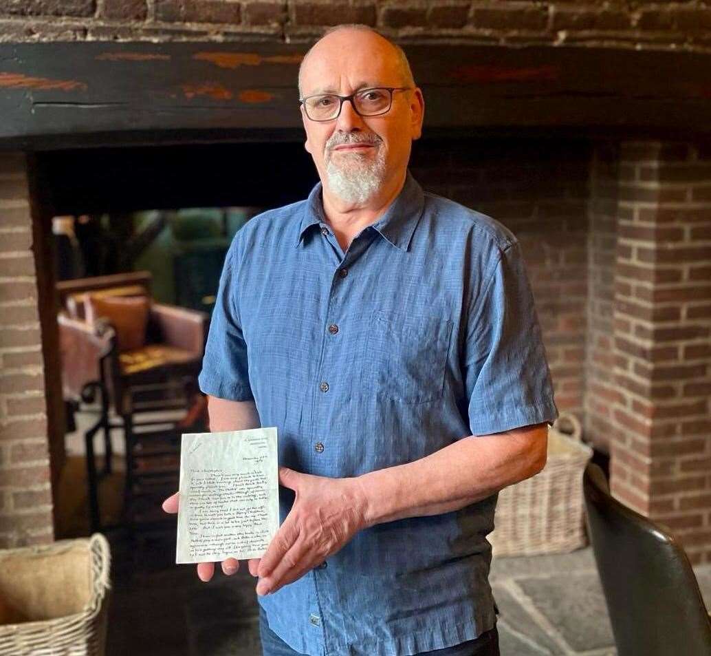 Chris Howard with his Tolkien letter - Photo: Hanson Ross