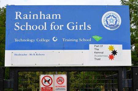 Sign for Rainham School for Girls, Derwent Way, Rainham