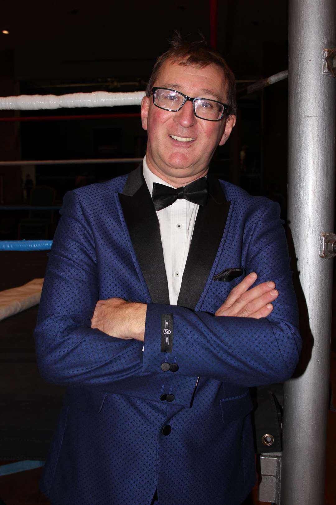 Promoter Stephen Barker at Rumble Wrestling's championship bout at Kemsley village hall (6296636)