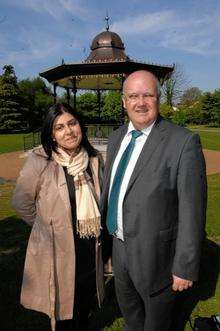 Baroness Warsi with council leader Jeremy Kite