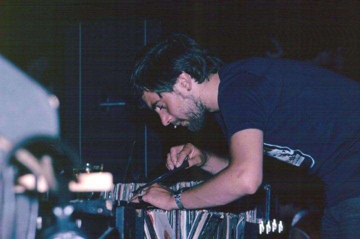 Theo Loyla spinning the discs at Bridge Country Club in the 80s