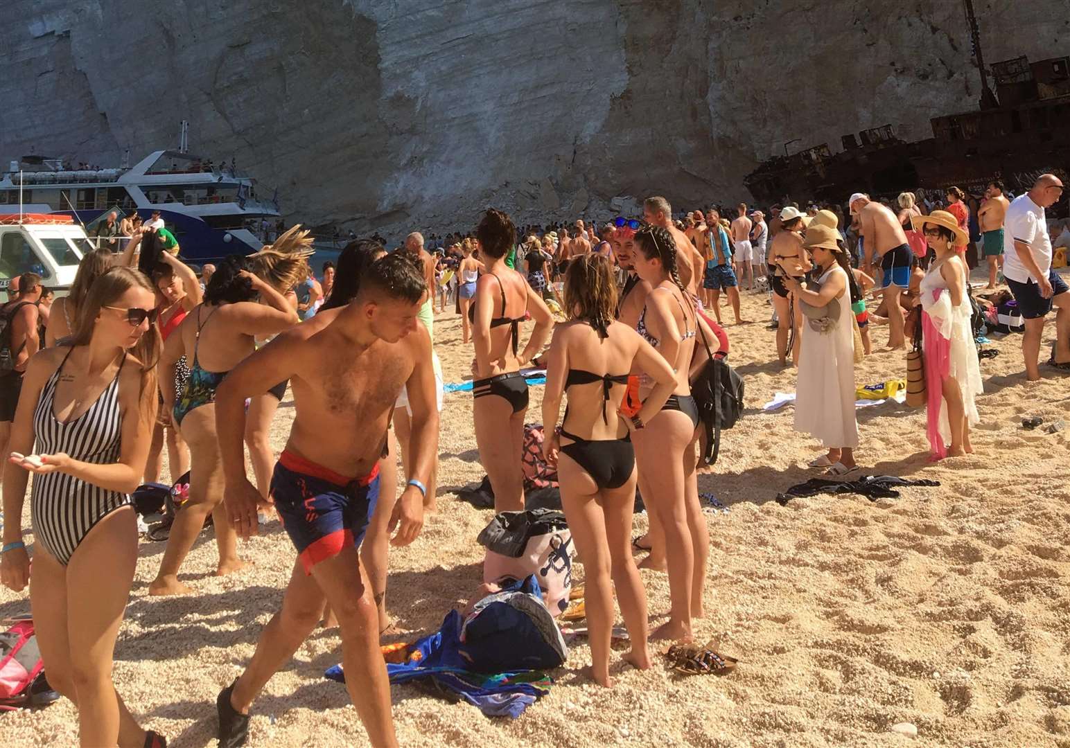 Navagio beach in Zante was packed with holidaymakers when the landslide occurred