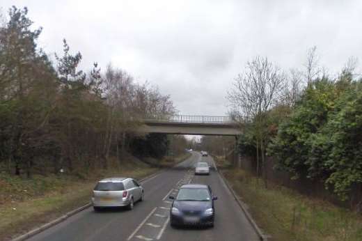 The brick was thrown off a footbridge over the A228