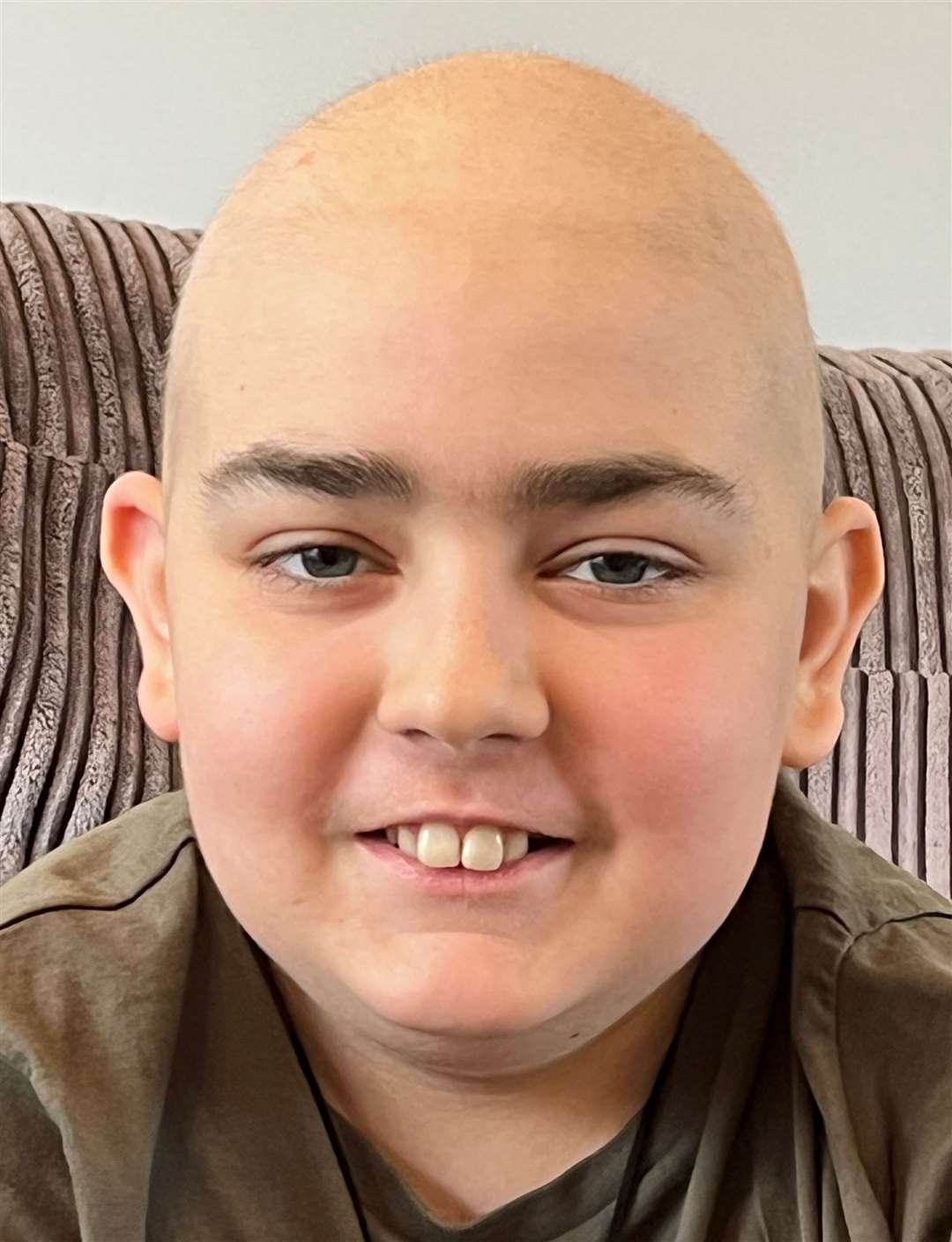 Louie had to shave his hair off before he could receive his transplant