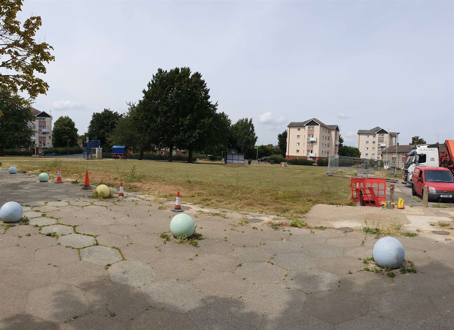 The former site of the Bockhanger Community centre is now being used for a football pitch despite the lockdown