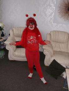 This is Shears Green Junior School pupil Katie wearing as much red as she can for Comic Relief.