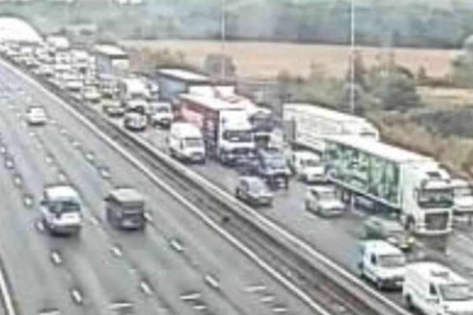 There are seven miles of queues leading up to the Dartford Crossing. Picture: National Highways