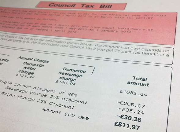 Stock image of a council tax bill