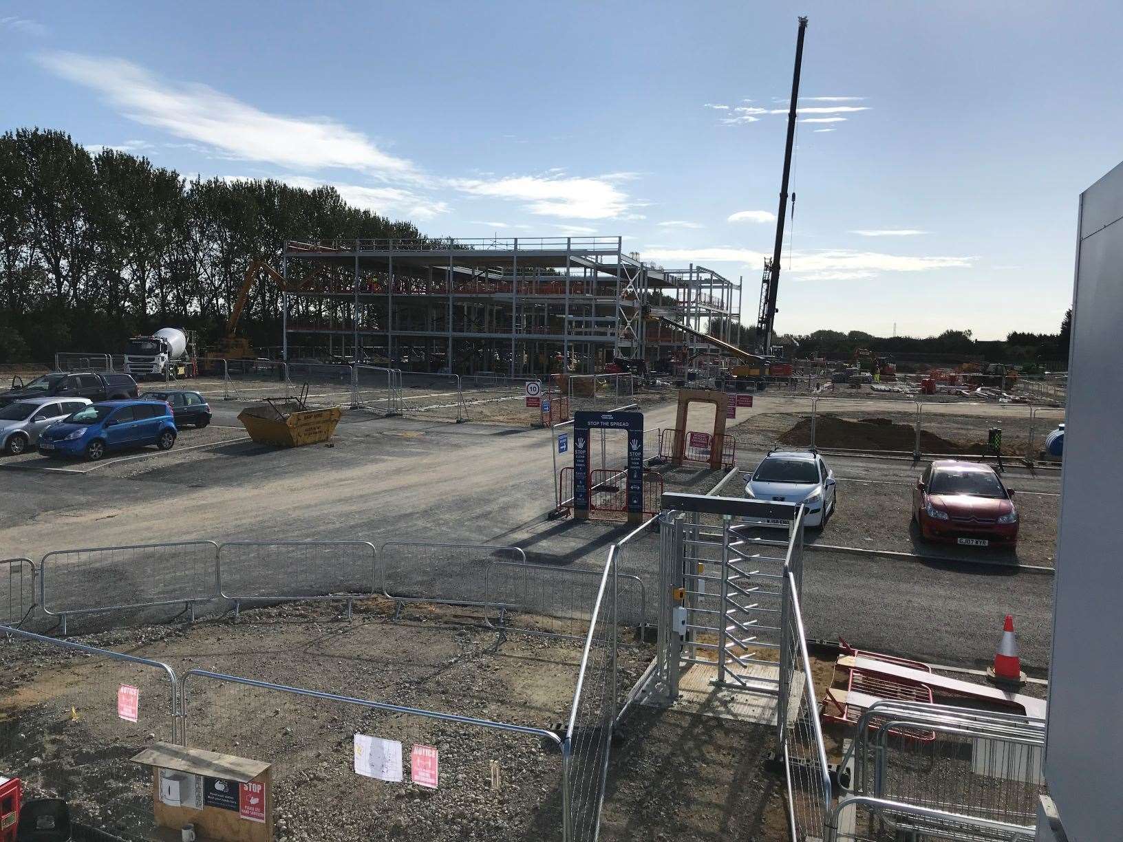 The steel framework of Leigh Academy Rainham off Otterham Quay Lane is taking shape. Picture: Leigh Academy Rainham