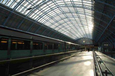 St Pancras International station, complete with Eurostar class 373 sets