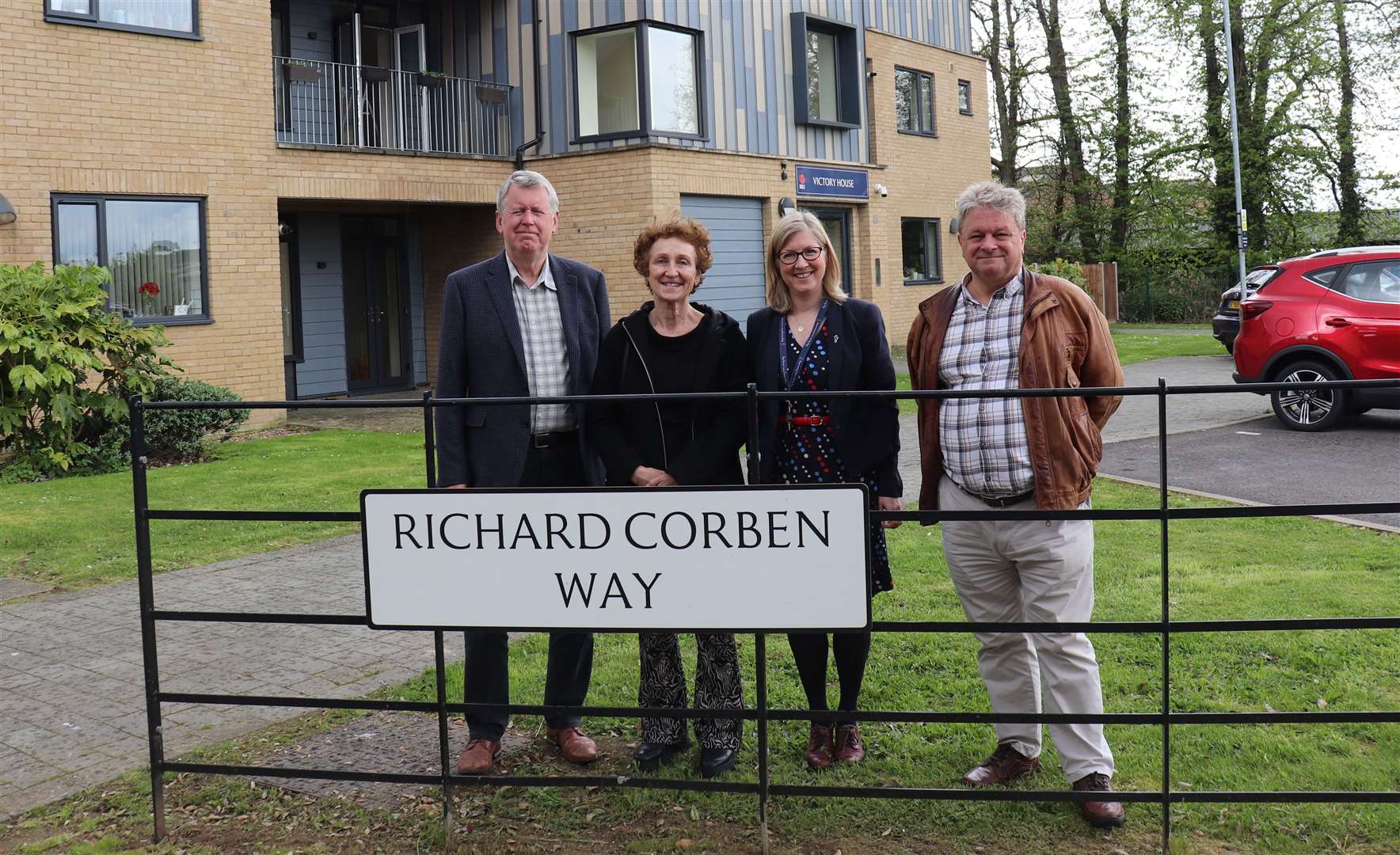 From left, Cobtree trustees Kevin Moule and Sandra Knatchbull, with Emma Nugent from the RBLI, and trustee Mike Startup