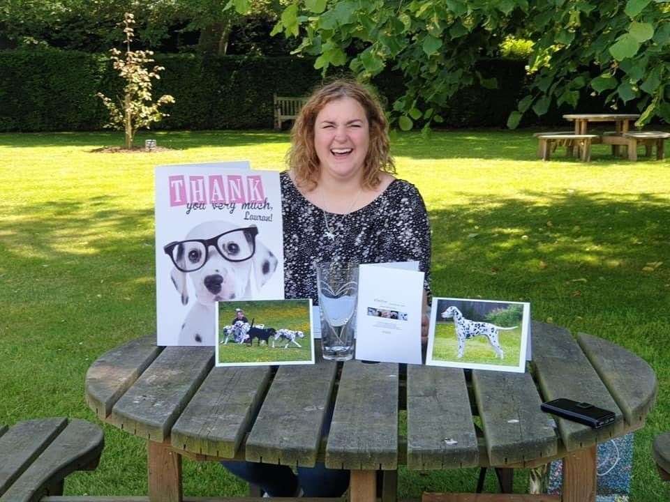 Lauran Wheaton, from Dartford, was given gifts for hosting online events for dog owners