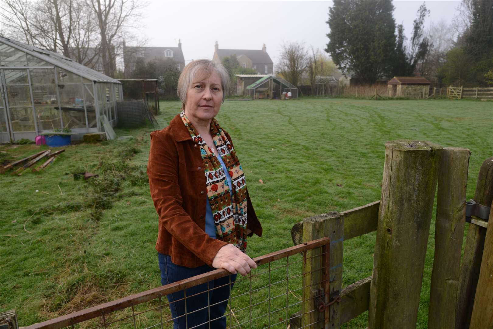 Wendy Duchesne at the plot of land she has put up for housing in Chart Sutton