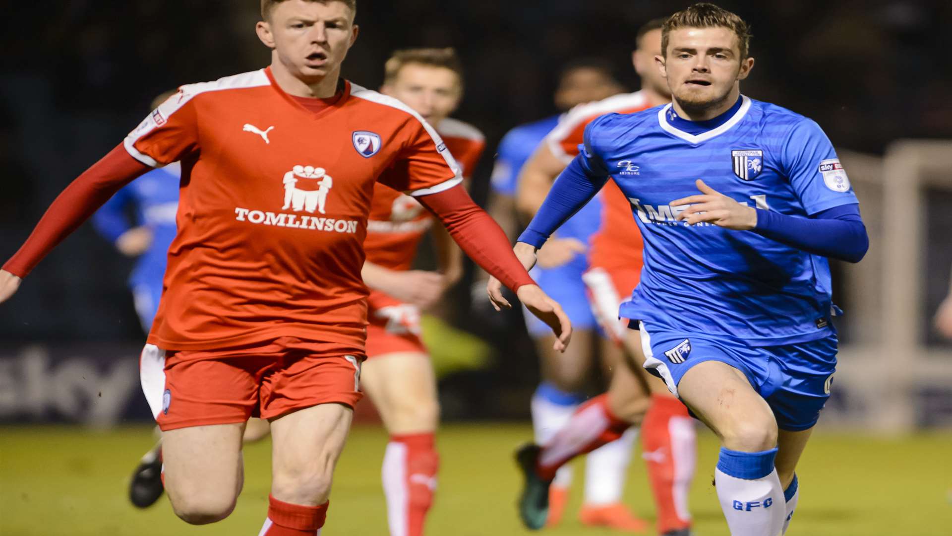 Rory Donnelly chases down a ball against Chesterfield Picture: Andy Payton