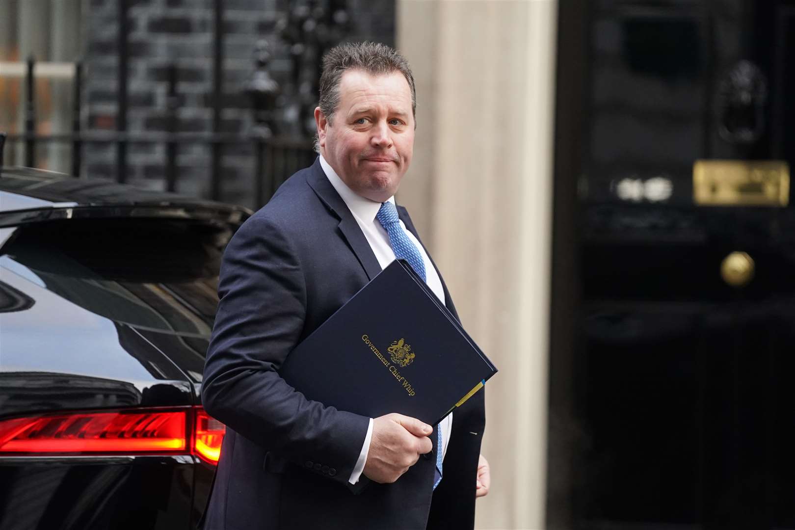 Chief Whip Mark Spencer arriving in Downing Street (PA)