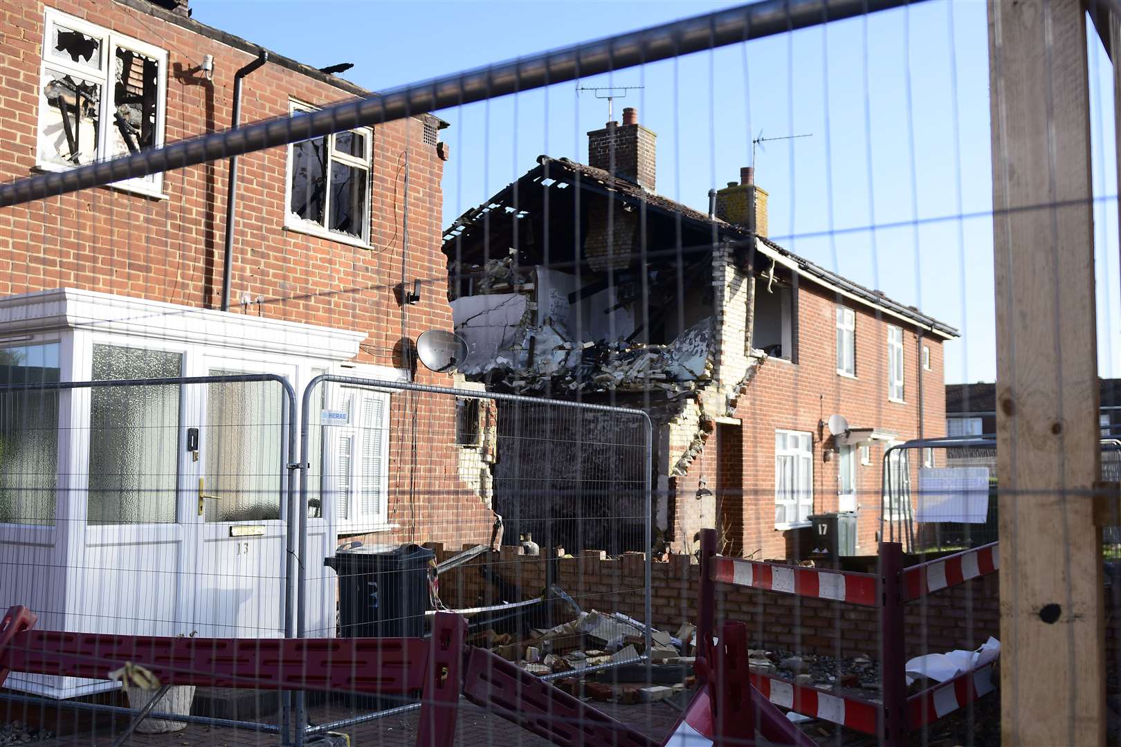 Scene of where a house exploded in Mill View, Ashford. Picture: Barry Goodwin