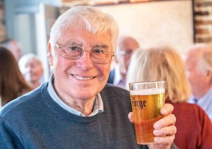 Terry Price drank the first pint on opening day. Picture: Greg Allen Photo