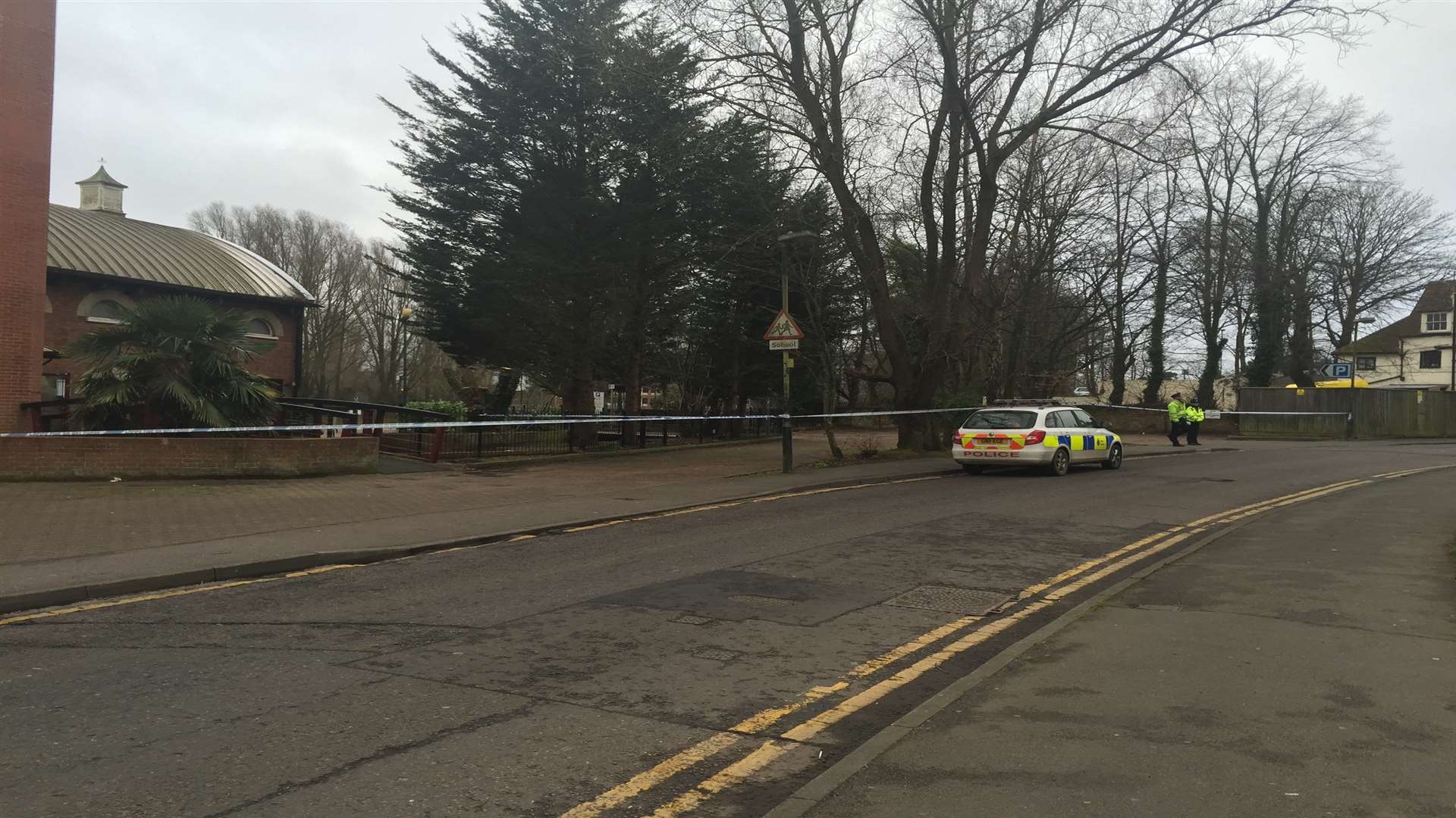 East Hill, Ashford: The area by the former Liquid and Envy nightclub, cordoned off hours after the body of a 50 year-old man was recovered from the river